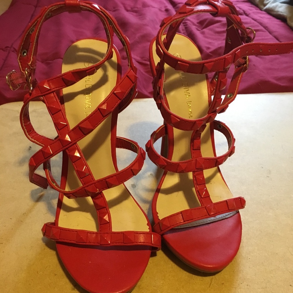 Red evening heels